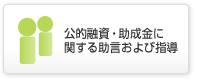 公的融資・助成金に関する助言および指導